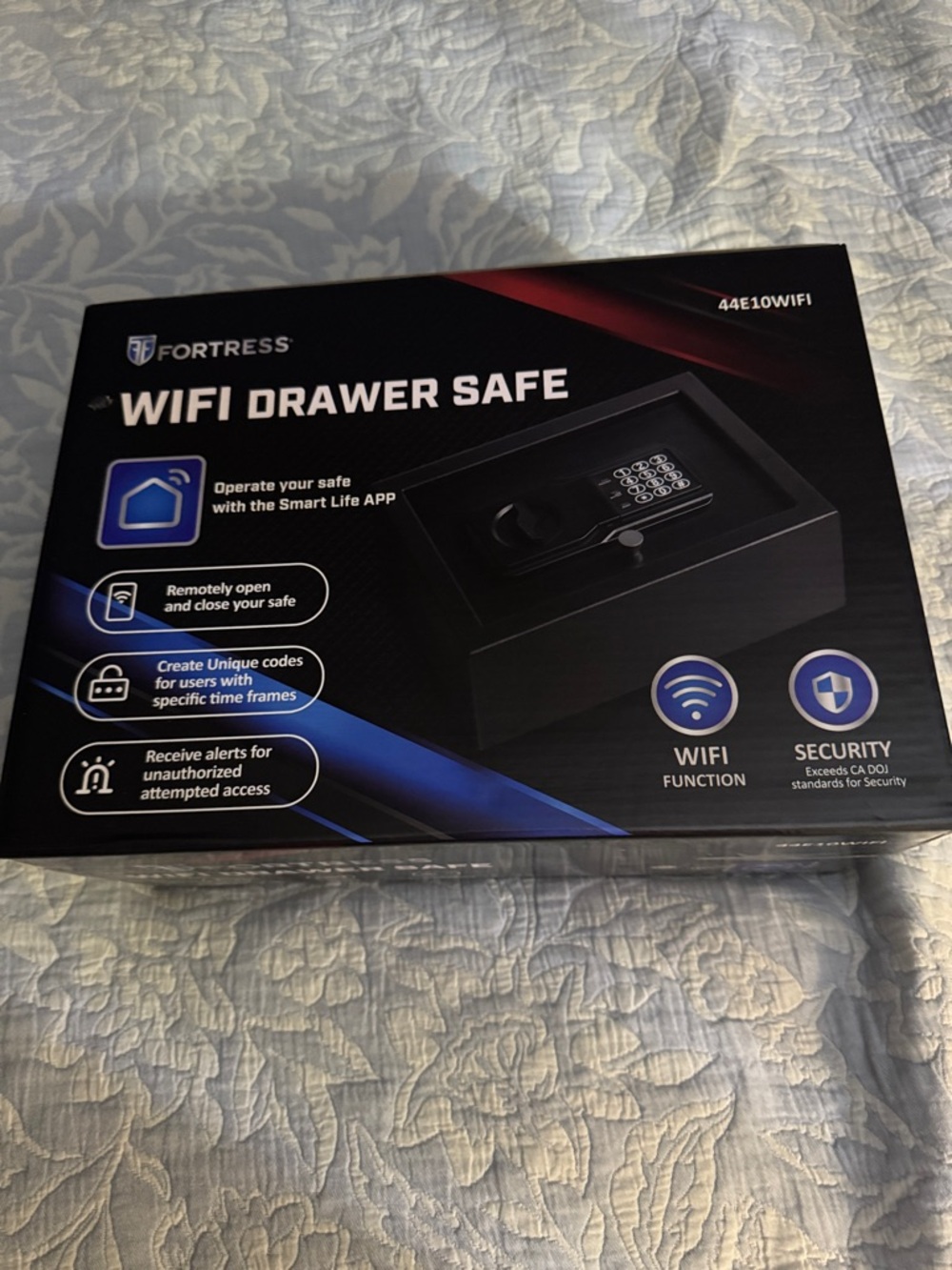Fortress WIFI Drawer Safe in Black with Blue Accents